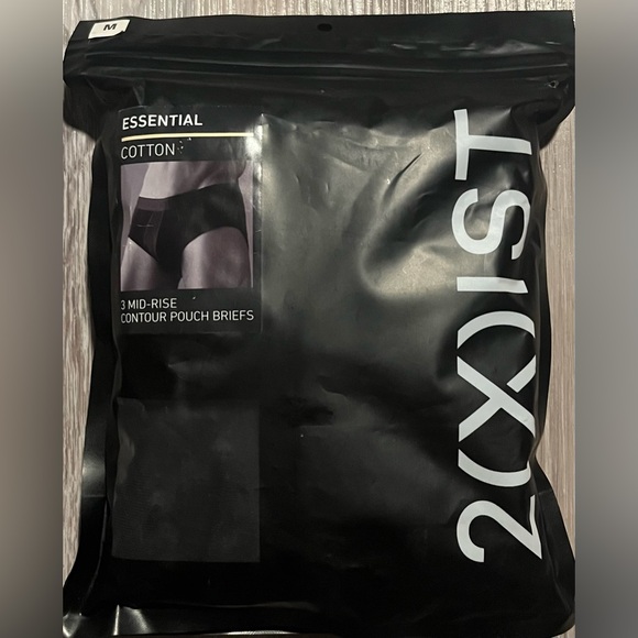 2(X)IST Essential Cotton Contour Pouch Brief 3-Pack Underwear, Deep Black,Medium - Picture 1 of 2